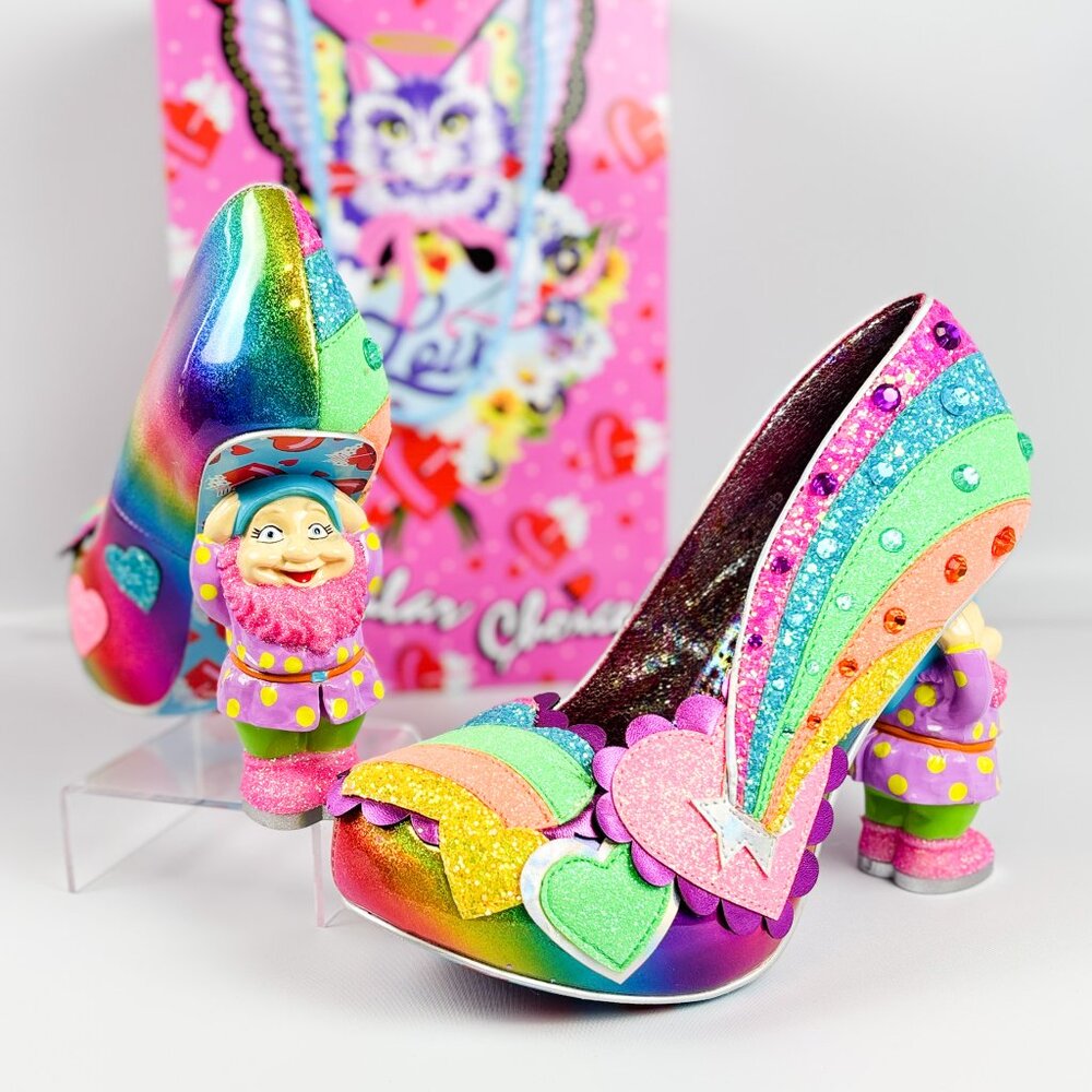 Irregular Choice I Just Gnome It Rainbow Glitter Heels – Size 39 / 8